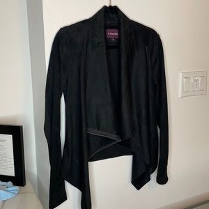Black suede zip up jacket